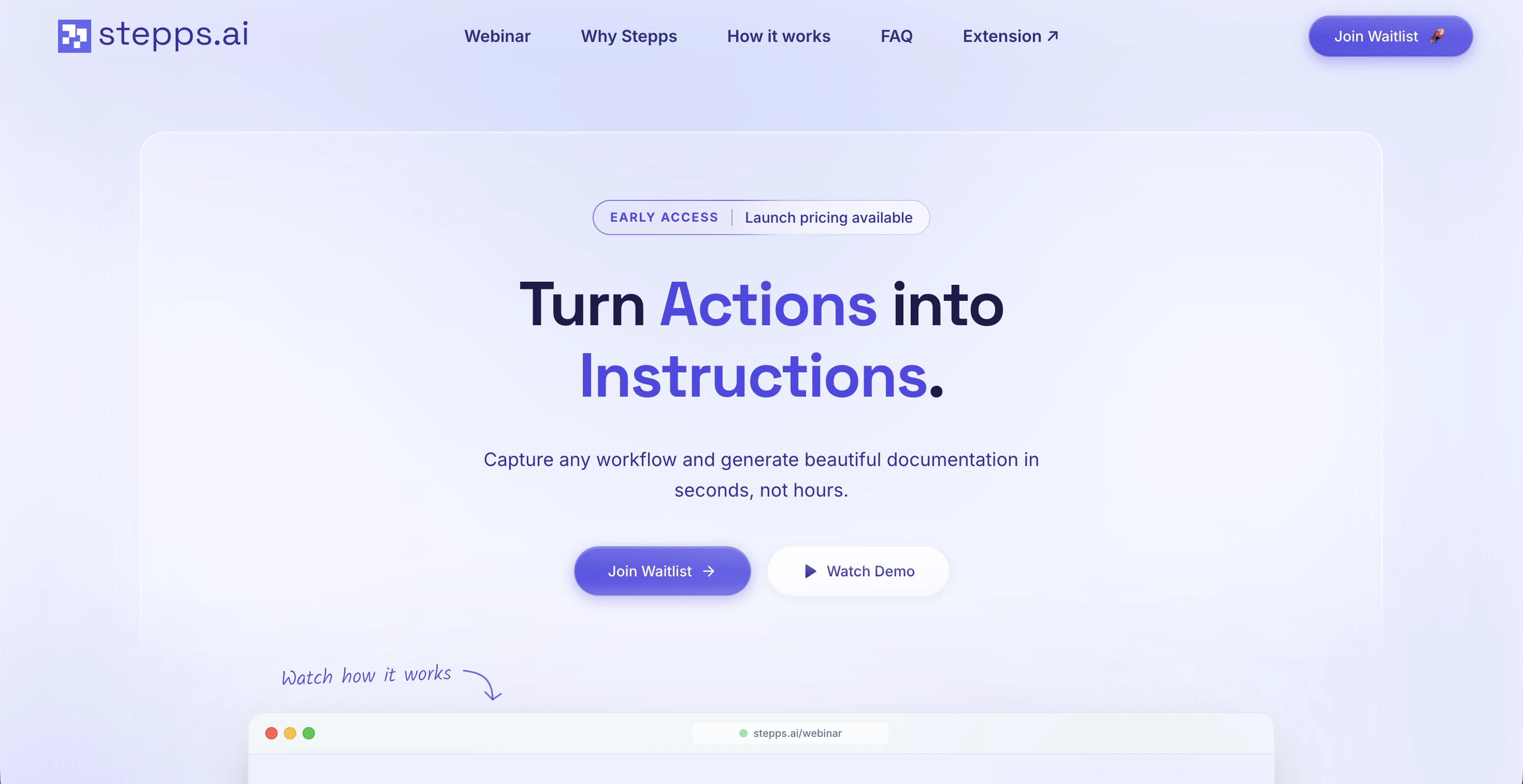 Stepps landing page showcase